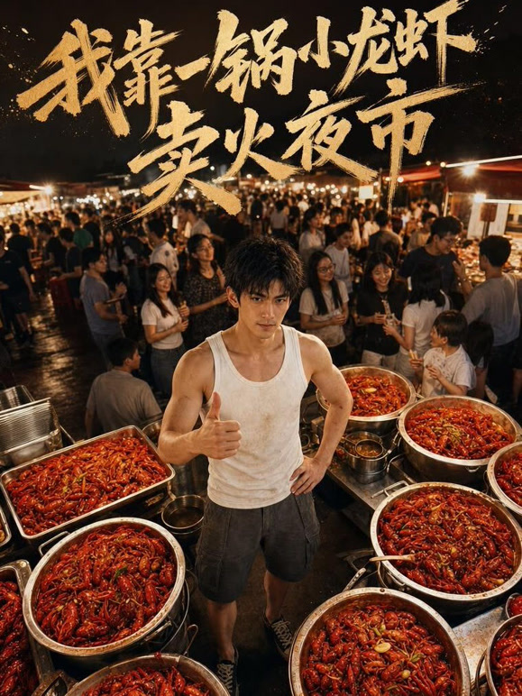 我靠一锅小龙虾卖火夜市