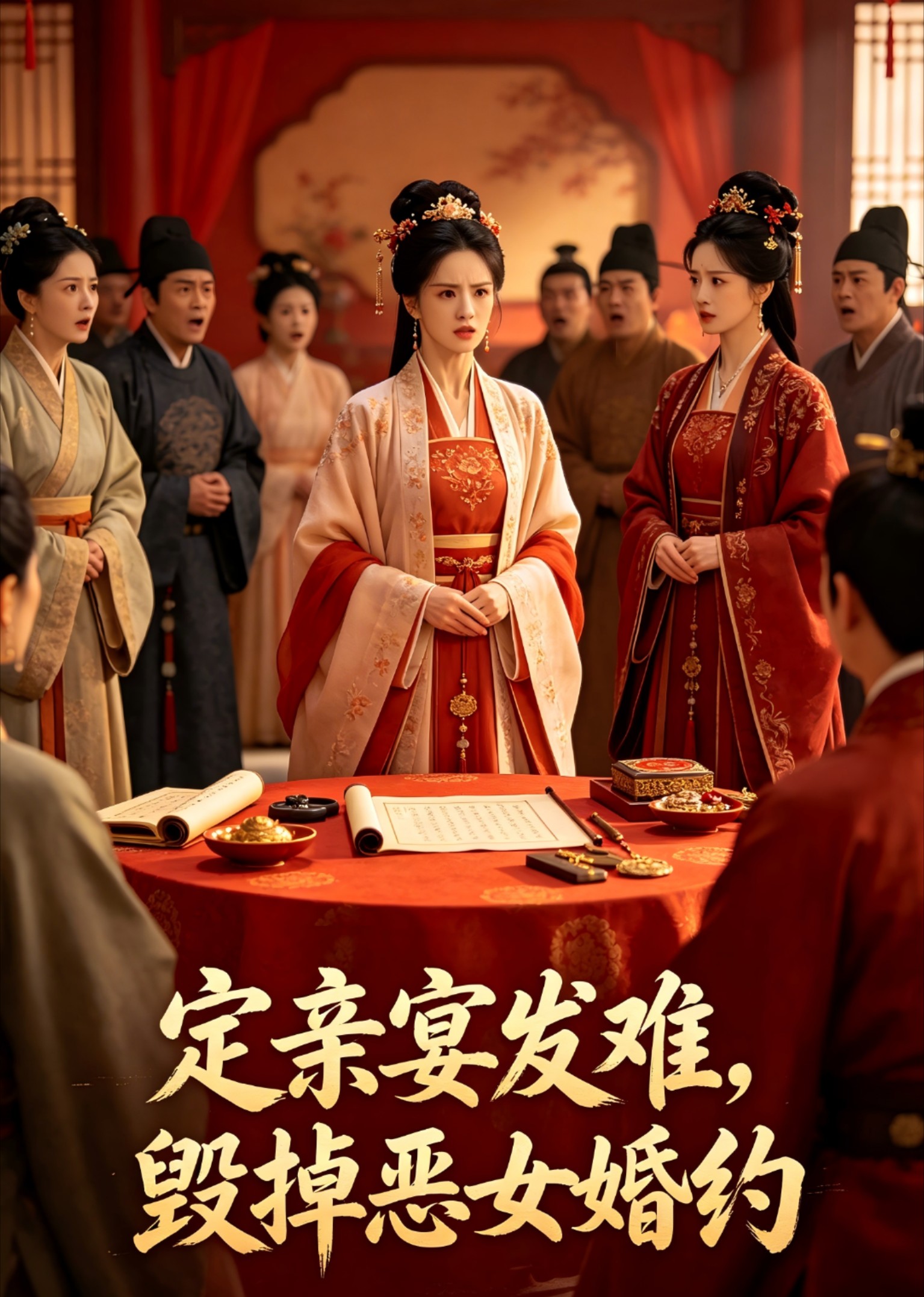 定亲宴发难，毁掉恶女婚约