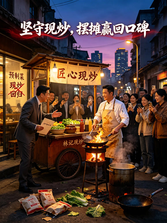 坚守现炒，摆摊赢回口碑