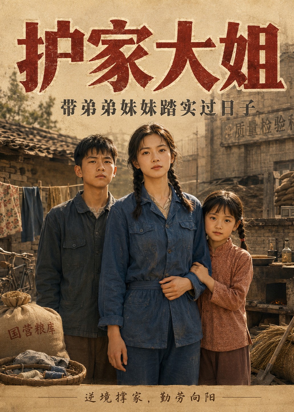 护家大姐，带弟弟妹妹踏实过日子