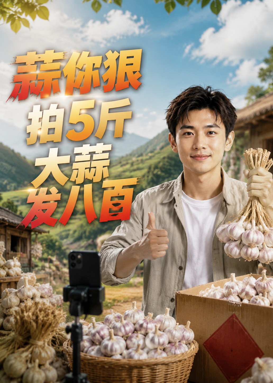 蒜你狠，拍5斤大蒜发八百