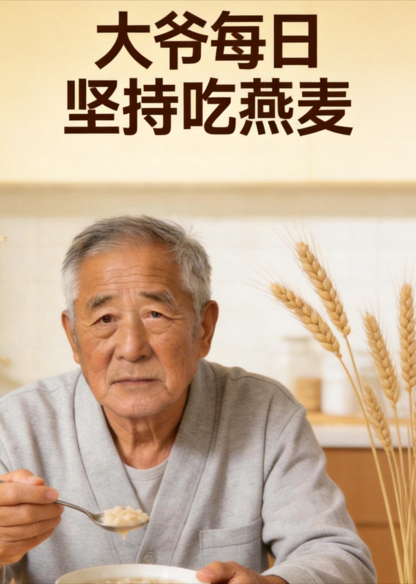 大爷每日坚持吃麦片