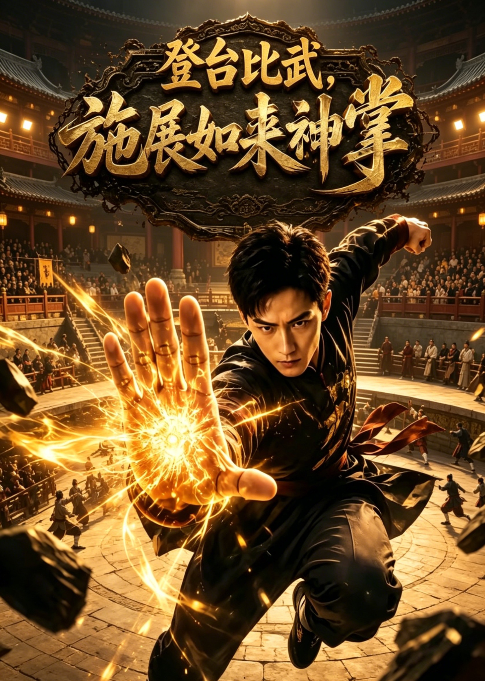 登台比武，施展如来神掌